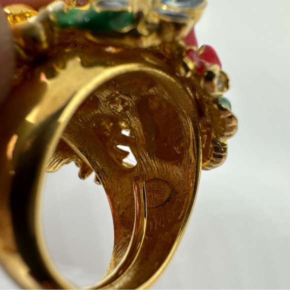 Kenneth Jay Lane Floral Boquet Enamel Cocktail Ring